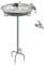 KHayRovies Bain d'oiseaux Abreuvoir Exterieur, Mangeoire Oiseaux Décoration pour Jardin, Bains pour Oiseaux Sauvages, Hauteur 92CM, métallique en Fonte (Argent Vintage)
