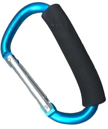 tuwiwol Einfach zu große Karabinerhaken für Kinderwagen, flexibel und verstellbar, Aluminiumlegierung, D Ring Feder Schlüsselanhänger Clip aus Aluminiumlegierung