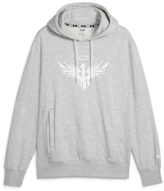 PUMA X MELO Felpa con Cappuccio da Uomo Grigio Large, Grigio Chiaro Heather, L, Grigio chiaro mélange, L