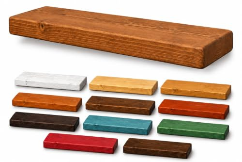 Wandregal aus Tannenholz, Wandablage 22 cm tief, 3,8 cm stark, 11 Farben | Handgefertigt in Italien, verdeckte Halterungen inklusive, natürliche Äste und Maserung, modern, natürlich und schlicht