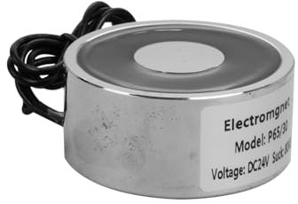 Électro-aimant, tension de fonctionnement 24 ± 2 V, la valeur d'aspiration maximale est de 85 kg/834 N, 65 x 30 mm. L'électro-aimant à ventouse ronde