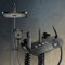 MocArt wassersparendes Thermostat Duschsystem, Kupferkern-Duschset inkl. ABS eckiger Kopfbrause und Handbrause (3 Strahlarten), Unterer Auslauf, bündige Spritzpistole (Schwarz)