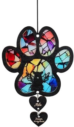 Personalized Dog Memorial Suncatcher - Custom Pet Remembrance Gift With Breed and Name - Sympathy Ornament for Loss of Dog