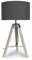 ValueLights | Modern Light Wood & Chrome Tripod Table Lamp with a Charcoal Grey Boucle Drum Shade | Table Lamps, Home Décor & Improvement Essential
