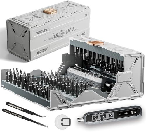 ZNikoyidy Kit di cacciaviti elettrici 180 in 1, mini cacciavite di precisione, senza fili, strumento di riparazione per laptop, telefono, modding, fai da te, Xbox, MacBook, console di gioco, orologio