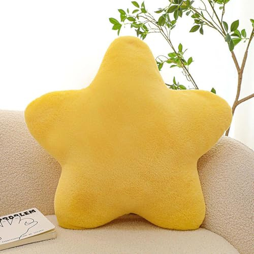 Orgrul Babykissen - Sternförmige Kissen, Sternförmige Kissen, weiches dekoratives Kissen für Kinder - Sternform, weiches Dekokissen für Schlafzimmer (Gelb-Creme, 60 cm)