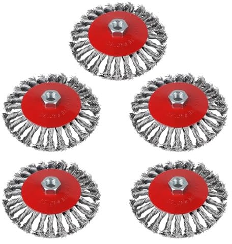 EXLECO 5X Drahtbürste Winkelschleifer Ø125 mm Drahtbürste Flex Topfbürste Winkelschleifer M14 Stahlbürste Flex Bürste Winkelschleifer Drahtbürste Edelstahl Topfbürste Flex Kegelbürste Winkelschleifer