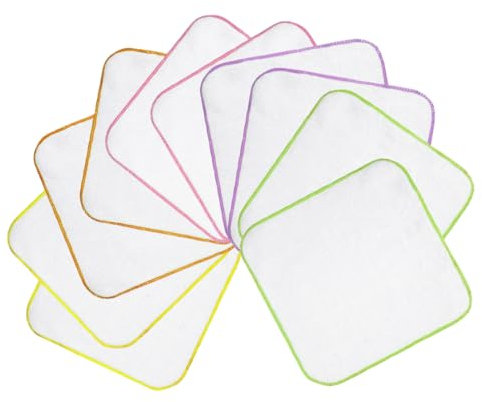 WeddHuis 10 Flanell-Tücher aus Baumwolle, wiederverwendbare Baby-Flanell-Tücher, Alternative zu Feuchttüchern, waschbare Mini-Tücher (15,5 * 15,5 cm)