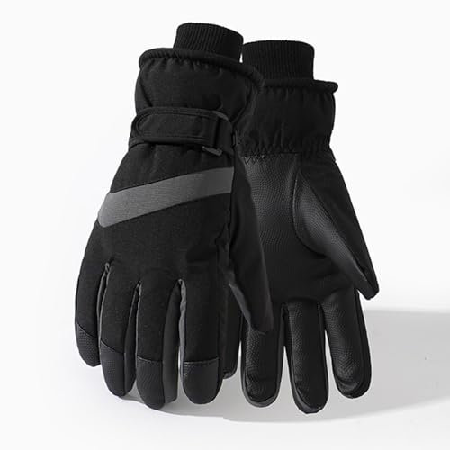 HSTWODE Handschuhe Herren Damen Winter Warme Fahrradhandschuhe Winterhandschuhe Fahrrad Handschuhe Sporthandschuhe Touchscreen Winddichte rutschfest Elastisch (Schwarz und Grau L)