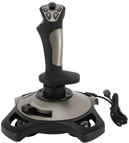 XUMIUZIY Joystick di Volo per PC, Flight Stick Cablato USB con Funzione di Vibrazione e Controllo Dell'acceleratore, Joystick Controller di Simulazione Universale per PC, 7/8/10/11