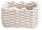 1 pc Panier Rangement,Paniers de Rangement en Corde de Coton Tressé Corbeille Rangement pour Salle de Bain,Panier de Rangement Carré pour Chambre,Salon,Maquillage et Salle de Bain (Blanc)