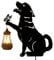 Hunde Pfahl Aus Metall, Dekorativer Hunde Pfahl für Draußen, Dekoratives Einweihung Ornament Aus Metall für Hof, Gehweg, Rasen, Terrasse, Geschenkideen für Halloween, Weihnachten (Schwarzer Hund)