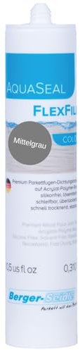 Berger-Seidle AquaSeal FlexFill Color Mastic d'étanchéité coloré à base d'eau, sans solvant et silicone, gris moyen, 310 ml