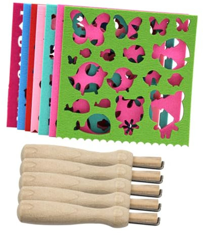 HAWILLOSCH 1satz Wollfilz Set Für Anfänger Teiliges Nadel-filzwerkzeug Mit Vorlagen Für -projekte Kreatives Basteln Und Handarbeiten Mit Kindern Inklusive Wechselbarer Nadeln Und Robustem