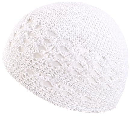 Wayfadacc Handgefertigte Häkelmütze für Erwachsene, Winter, Radfahren, Weiß, weiß, 23*16*2cm