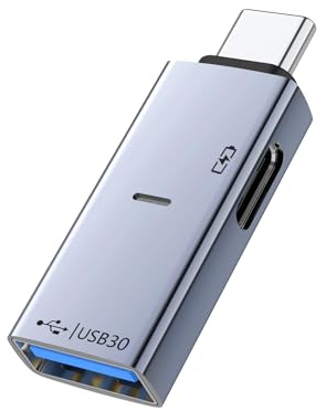 Liaoan OTG-Adapter Typ-C auf USB3.0 2-in-1-Anzeigeleuchte, fähig zum gleichzeitigen Laden und Datenübertragung, geeignet für Mobile USB, Maus, Tastaturkonverter.