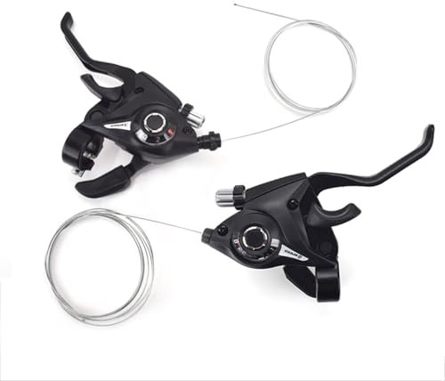 CHMEFLY Juego de palancas de cambio de bicicleta ST-EF51 de 3 x 8 pulgadas, color negro, 24 velocidades con cables de cambio interiores de acero inoxidable, no incluye carcasa de cable de cambio, para