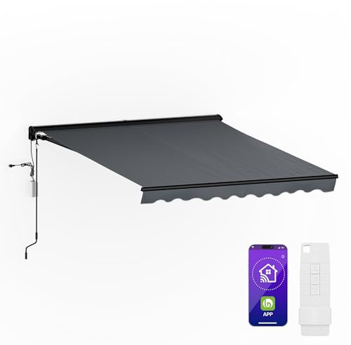 blumfeldt CloudShade Toldo Semicofre – Toldo Motorizado para Terraza con App & Control Remoto, Protección UV 30+ & Lluvia, Ángulo Ajustable, Estructura de Aluminio, Montaje Fácil en Pared, 295x250 cm
