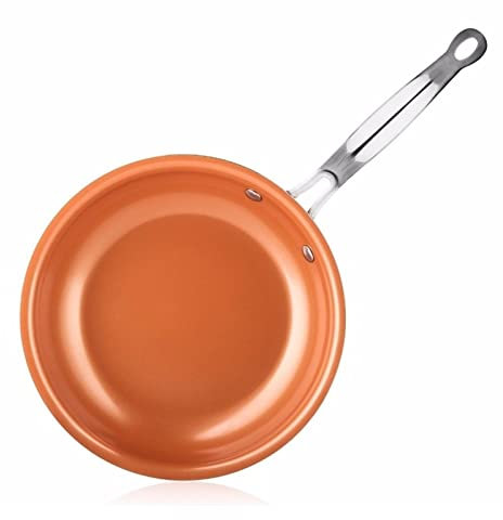 Aioneer Nonstick Copper Skillet With Ceramic Coating Induction Cooking Skillet Oven Dishwasher-Safe Stew Pot