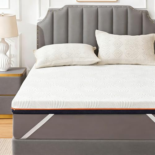 Solviente Surmatelas Mémoire de Forme 160x200cm – 7.5CM Gel Infusé, Mousse Haute Densité, Surmatelas Ergonomique Respirant avec Housse Hypoallergénique Amovible et Lavable