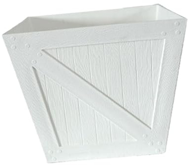 JISADER Maceta de Resina con Forma de Flor, Estilo rústico, Cuadrada, Sencilla, para Oficina, hogar, Porche, jardín, Regalo de inauguración de casa, Blanco