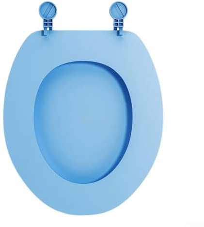 WC-Sitz mit Absenkautomatik für U- und O-förmige Toiletten, ausgestattet mit Schnellverschluss für einfaches Entfernen, aus EVA-Material, geeignet für Badezimmer (blauer O-Typ)