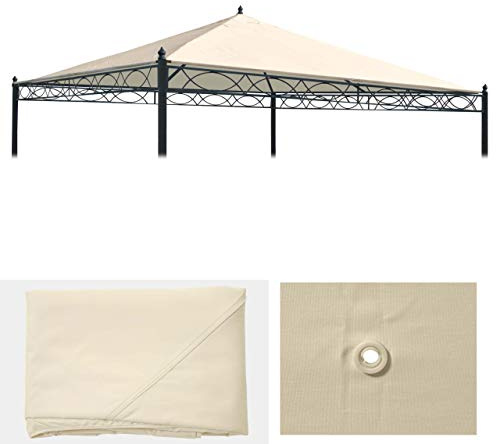 BERLINLODGE Ersatzbezug für Dach Pergola Pavillon Cadiz 3x3m | BxT 280x280cm |Creme