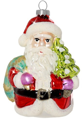 Sikora Christbaumschmuck Glas Ornament/WEIHNACHTSMANN - H:10cm