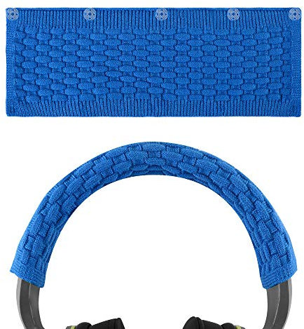 Geekria Knit Fabric Headband Cover Compatible with SONY WH-1000XM6/XM5/XM4 Headphones, Head Cushion Pad Protector, Replacement Repair Part, Easy DIY Installation (Ocean Blue)