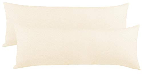 CelinaTex BeNature Kissenbezug Doppelpack 40 x 120 cm Natur Baumwolle Seitenschläferkissen Bezug Jersey
