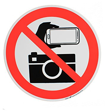 Schild Verbotszeichen nach ISO 7010 - Fotografieren verboten - 320507 Gr. ca. 20cm
