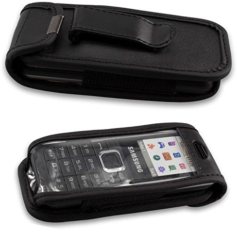 caseroxx Ledertasche für Samsung E1120 | Hochwertige Tasche mit Gürtelclip zum sicheren Tragen am Gürtel, aus Echtleder