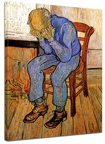 Bilderdepot24 Bild auf Leinwand | Vincent Van Gogh - An der Schwelle der Ewigkeit in 40x50 cm als Wandbild | Wand-deko Dekoration Wohnung alte Meister | NEU-180223-40x50