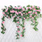 JUSTOYOU 2 Pack 7.2ft Künstliche Fake Rose Girlande Reben Hängende Seide Blumen für Outdoor Indoor Hochzeit Wand Badroom Dekoration (Rosa)