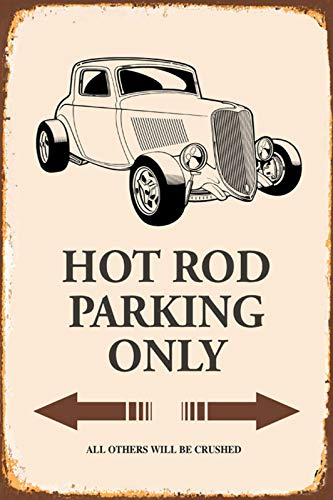 Blechschild Hot Rod parking only Metallschild Wanddeko 20x30 cm tin sign