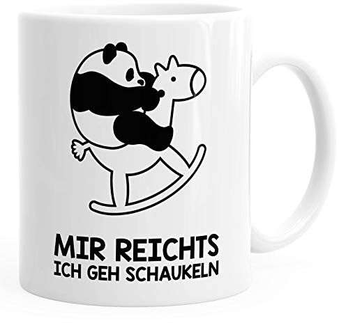MoonWorks Kaffee-Tasse Panda Mir reichts ich GEH schaukeln Spruch-Tasse weiß Unisize