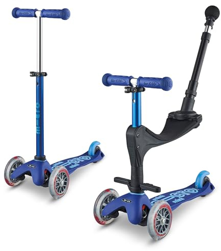 Micro, Mini 3-in-1, Evolutive 3-Wheel Kids Scooter, Ages 1-5 | 3-in-1 Convertible Design, Adjustable T-Bar, Lightweight, 3-Wheel Lean-To-Steer Design, Smooth PU Wheels, Swiss-Engineered