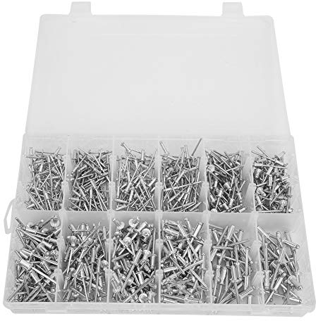 660 Stücke M3.2/M4.0/M4.8 Niet Qualität Aluminiumlegierung Niet Rundkopf Blindniet Kit Gewindeeinsatz Muttern Set mit Aufbewahrungsbox