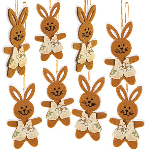 Logbuch-Verlag 8 Ostern Hasen Anhänger 7,5 cm mit Schnur Ostern Filz Deko zum Aufhängen Geschenkanhänger