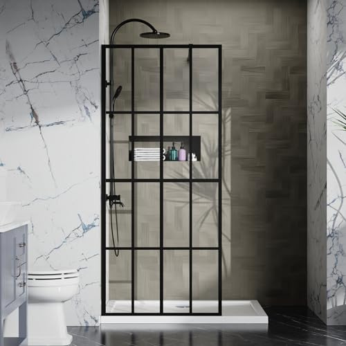 Goodyo 34 X 72 Shower Door Clear Tempered Glass Framed Shower Screen Walk-in Black Finish