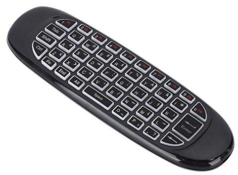 Sutinna USB Smart TV 2.4G Clavier sans Fil Air Fly Mouse, Télécommande Multifonctionnelle avec Rétroéclairage Coloré pour Android TV Box/PC/Smart TV/projecteur