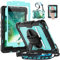 Timecity case For iPad 6th/5th Generation(2018/2017), iPad Pro 9.7 inch(2016), iPad Air 2 Case(2014), Shockproof Case with Screen Protector, 360° Rotating Kickstand, Hand Strap, Pencil Holder, SkyBlue