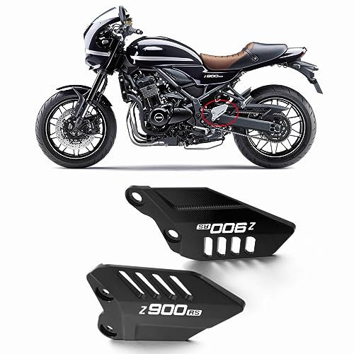 Heinmo Motorrad CNC Fußstütze Fußrasten Hinterradschutz für Kawa' Z900RS 2017-2021 2022 2023 (Black)