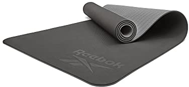 Reebok Doppelseitige 6-mm-Yogamatte - Schwarz/Grau