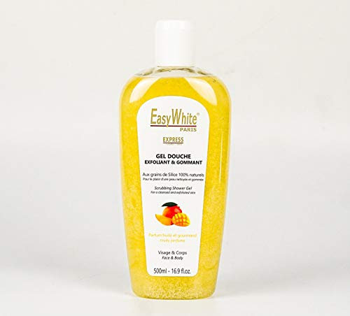 EASY WHITE EXPRESS Gel Douche Exfoliant & Gommant, aux grains de Silice 100% naturels, parfum fruité et gourmand. (visage & corps)