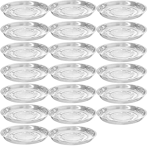 20 Pack Clear Plastic Plant Saucers (6 inch) Drip Trays Plant Plate Dish for Indoor Planters Flower Pots, Bulk