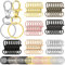 AUGSUN 100Pcs Attache Porte Clé(50 Mousqueton Porte Clé, 50 Anneaux de Porte Clé) Mousquetons Porte-Clés Fermoirs Mousquetons pour Bijoux, Loisirs Créatifs