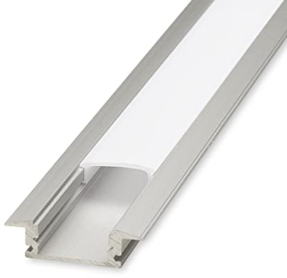 Alu Fugen-Profil eloxiert 18x6mm Opal 100cm für LED-Streifen/Strips | Aluminiumprofil mit opaler Abdeckung/Acrylabdeckung | Wärmeableitung sorgt für eine Lange Lebensdauer von LED-Chips…