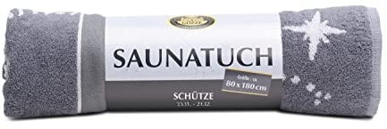 Gözze - Flauschiges Saunatuch mit Sternzeichen-Design, Schütze, 100% Baumwolle - 80 x 180 cm, Anthrazit/Silber