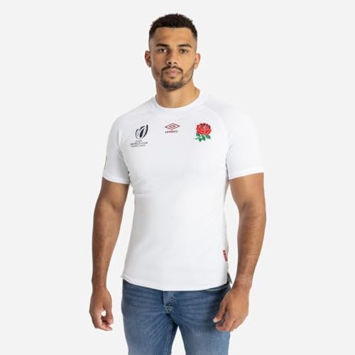 Umbro Mens England RWC2023 Rugby Home Shirt Adults Top White XXL